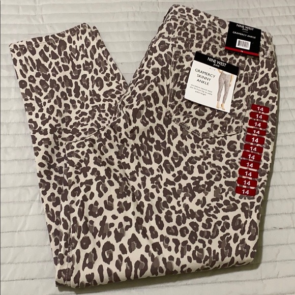 NINE WEST Gramercy animal print skinny jeans 14 - Picture 11 of 13